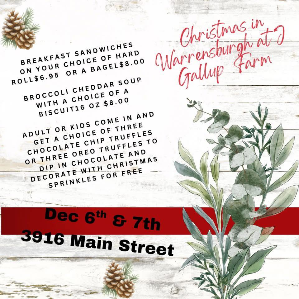 Open House Christmas Celebration at J. Gallup Farm